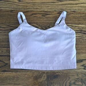 size 4, athletic tank, muted pink color, built in bra